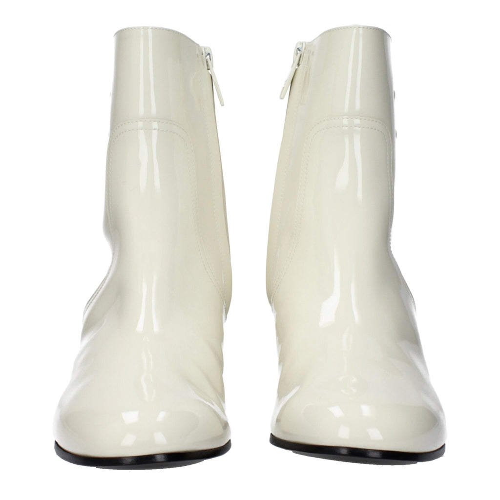 Beige Leather Ankle Boots