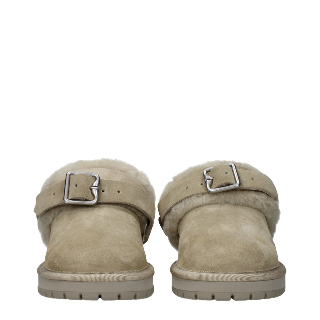 Green Leather Slippers Sandals