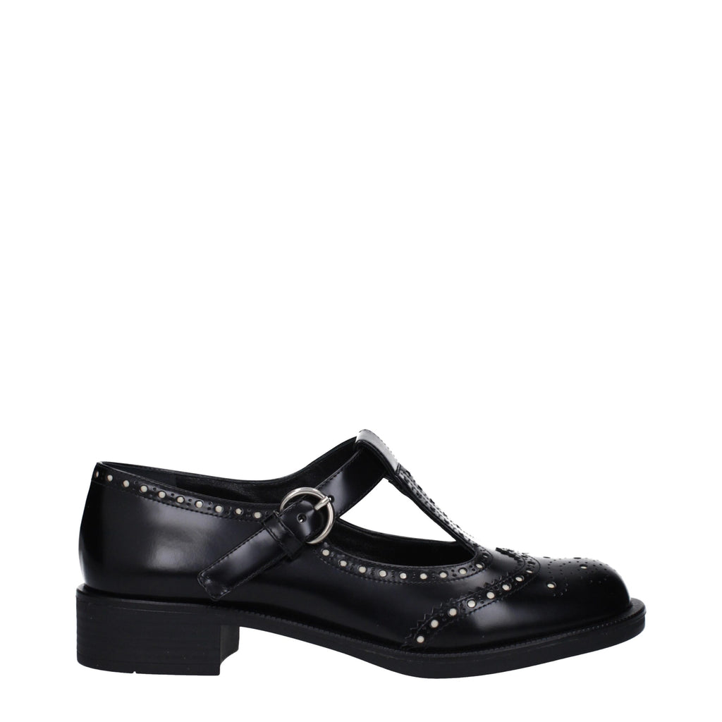 Black Leather Slip-On Loafers