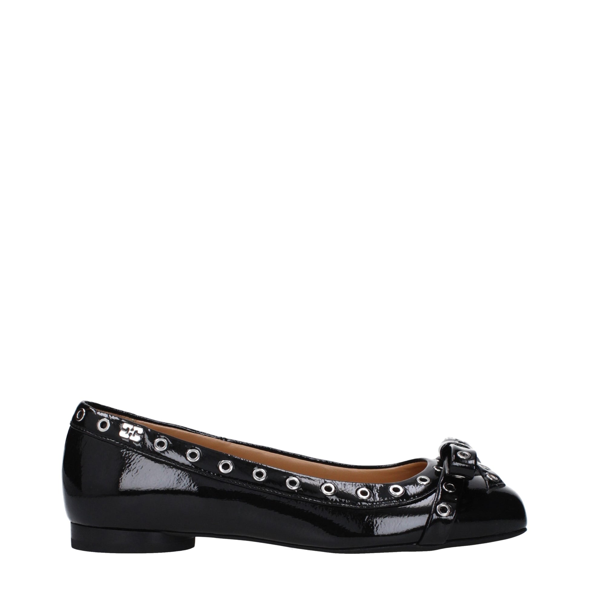 Black Leather Ballet Flats