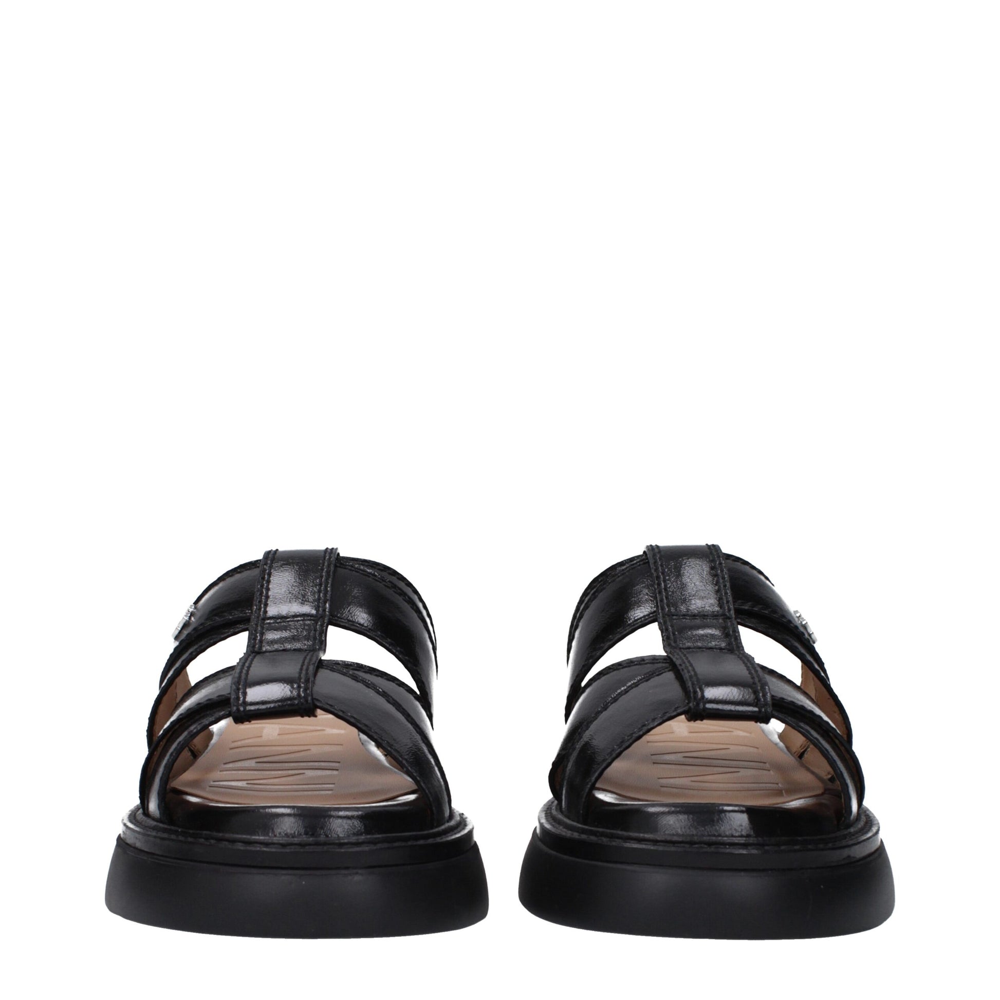 Black Fabric Slippers Sandals