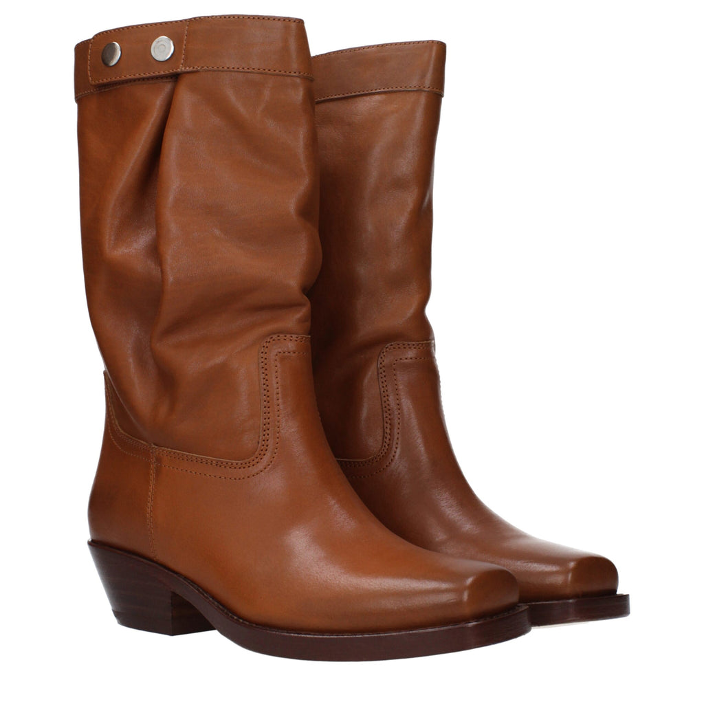 braune Lederstiefeletten