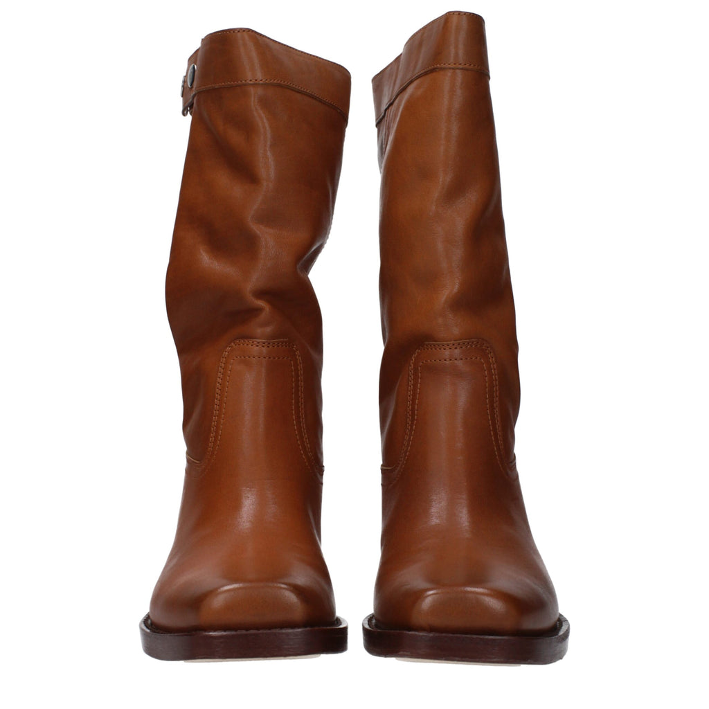 braune Lederstiefeletten