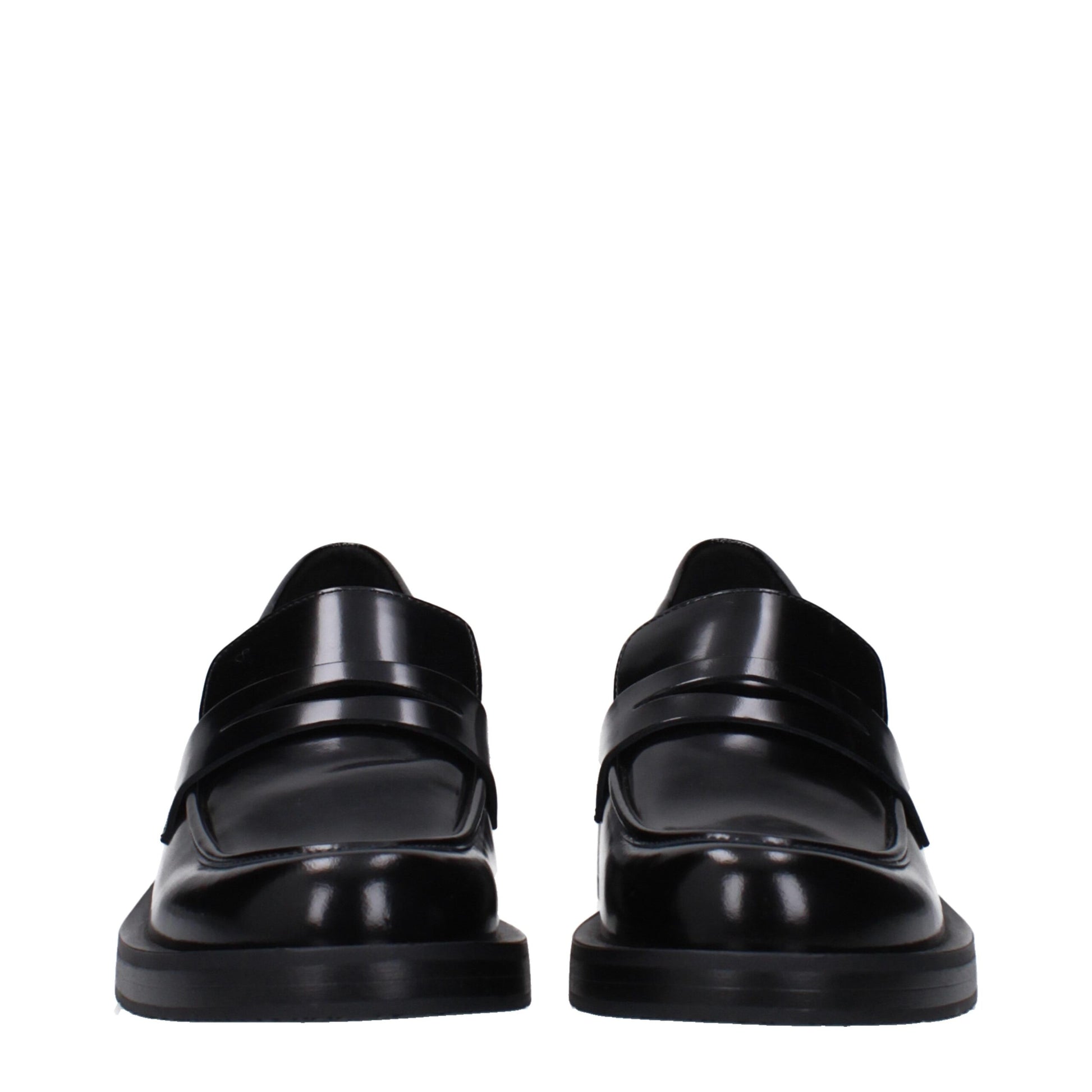 Stuart Weitzman Black Leather Slip-On Loafers