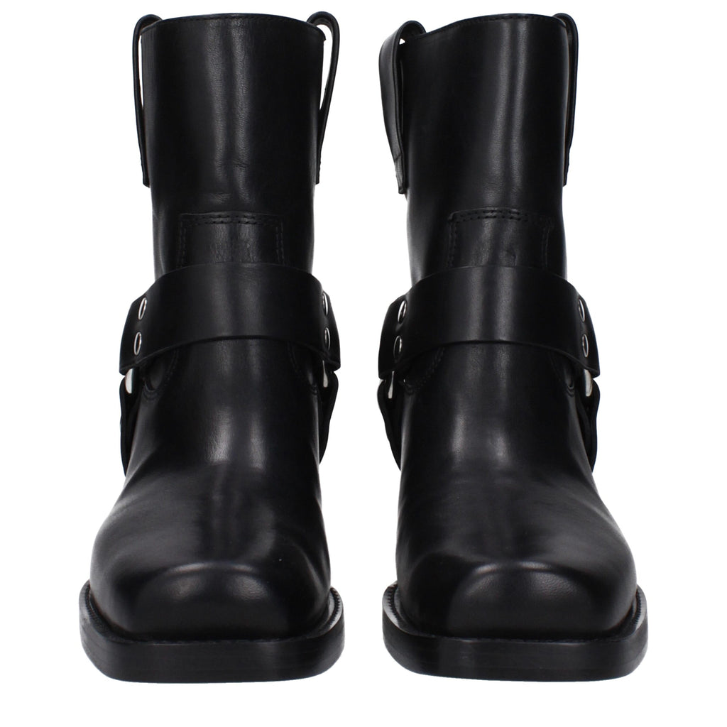Black Leather Ankle Boots