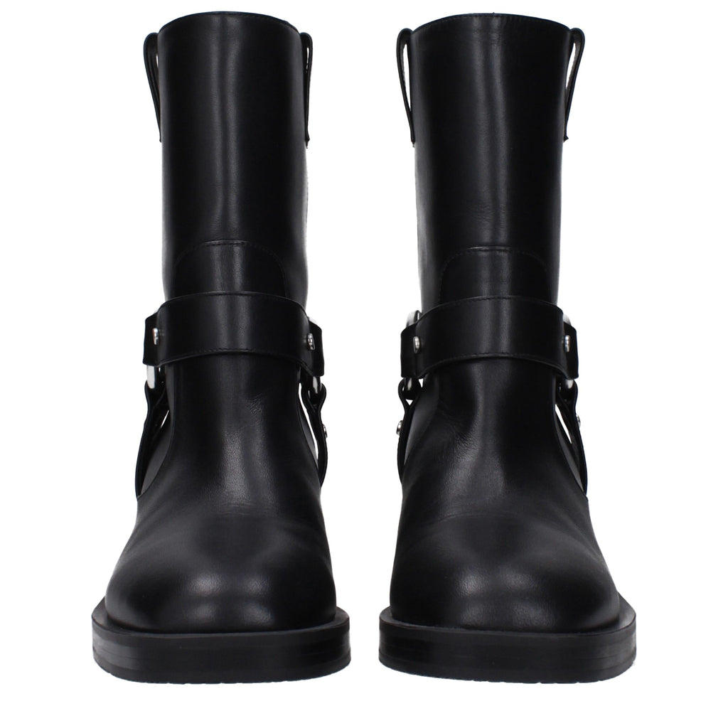 Black Leather Ankle Boots