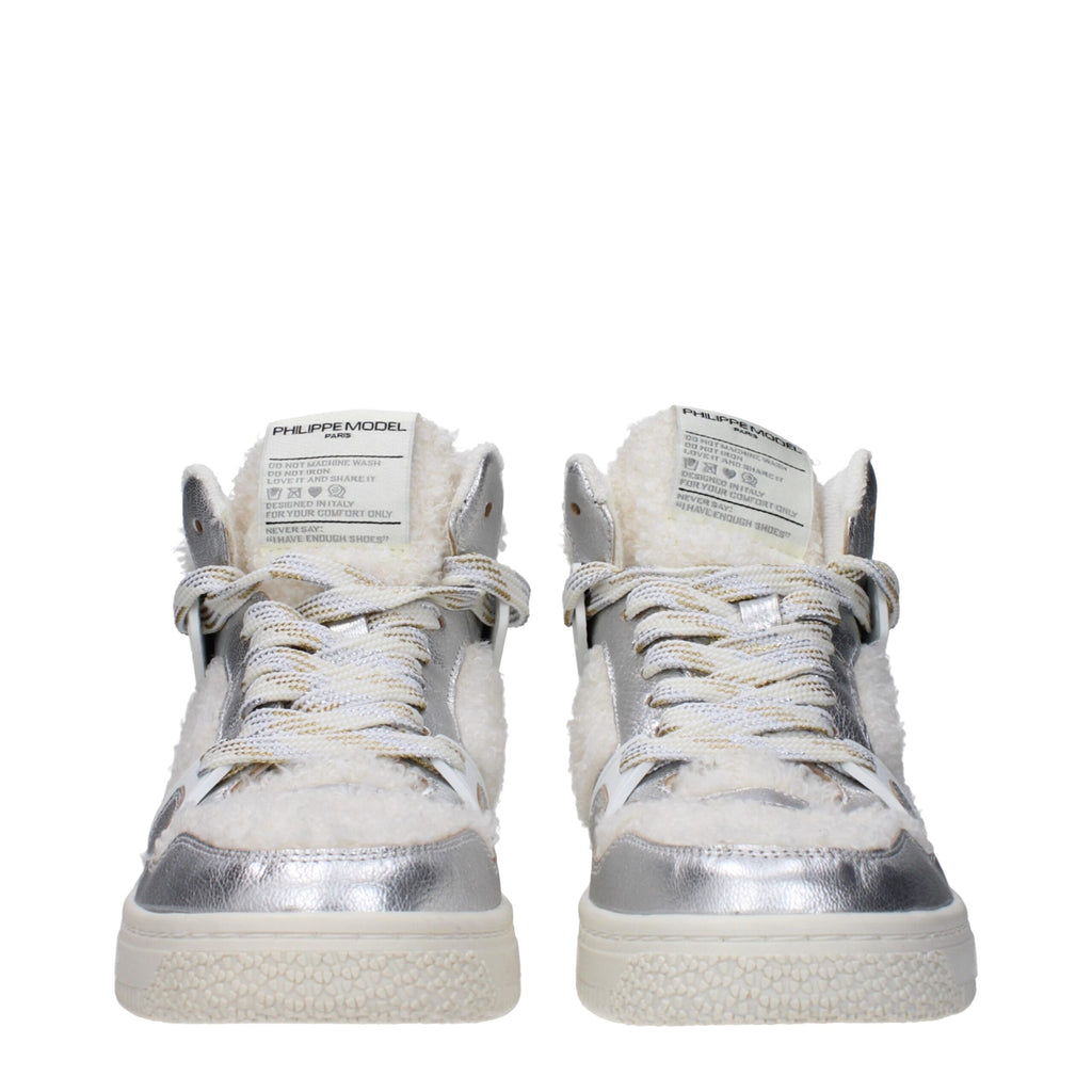 Gray Leather High Tops