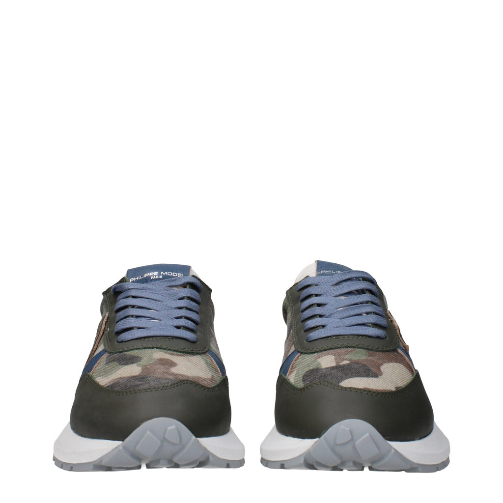 Green Fabric Athletic Sneakers