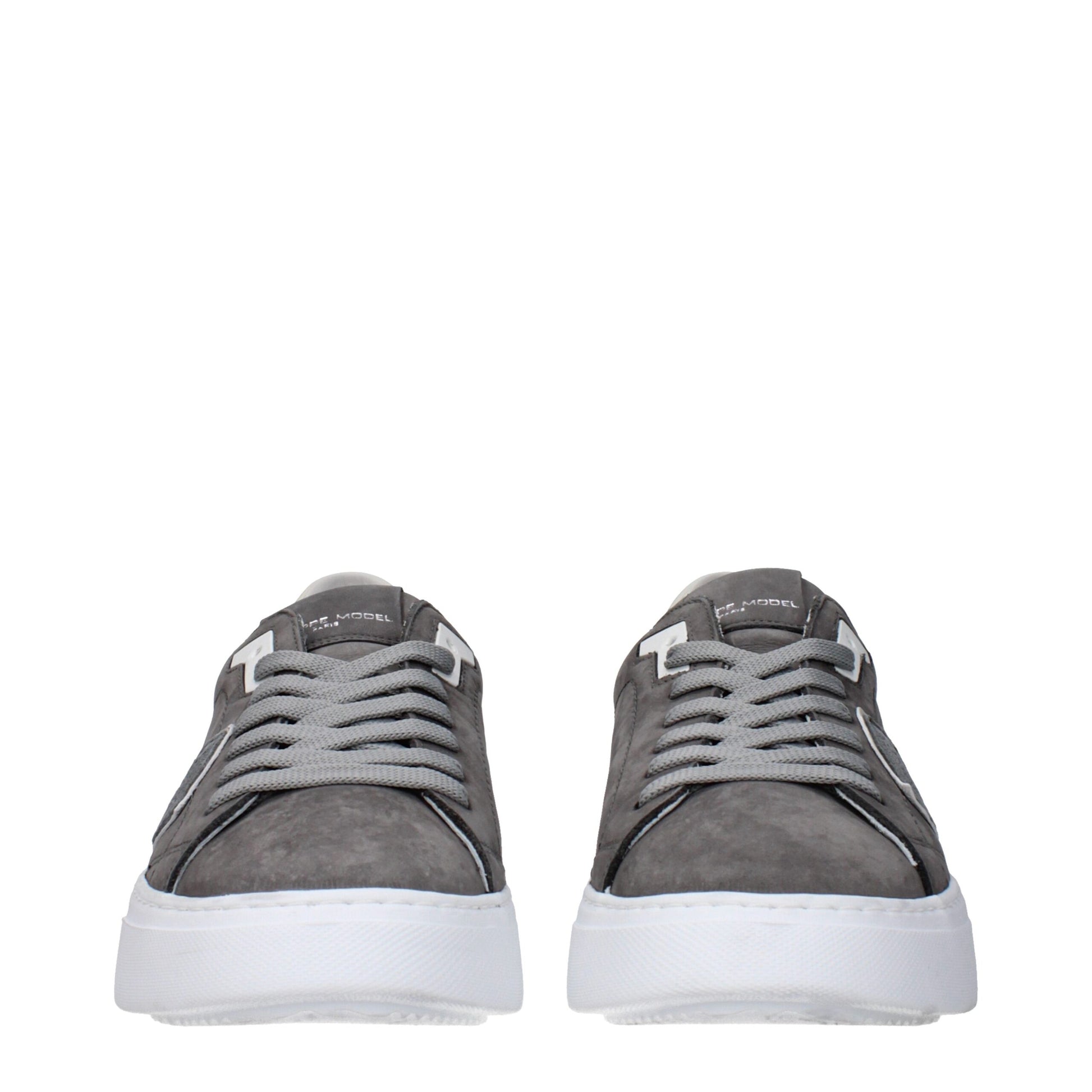 Gray Leather Sneakers