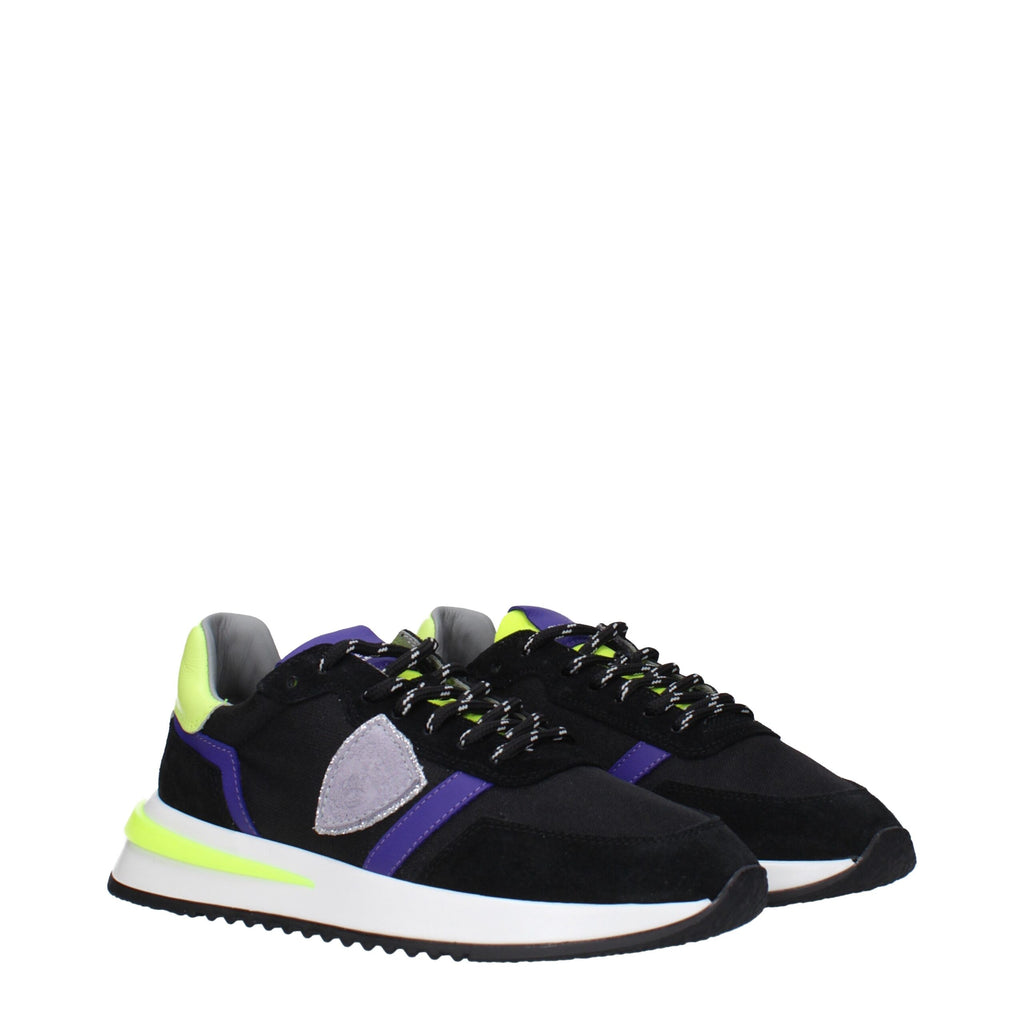 Black Fabric Athletic Sneakers