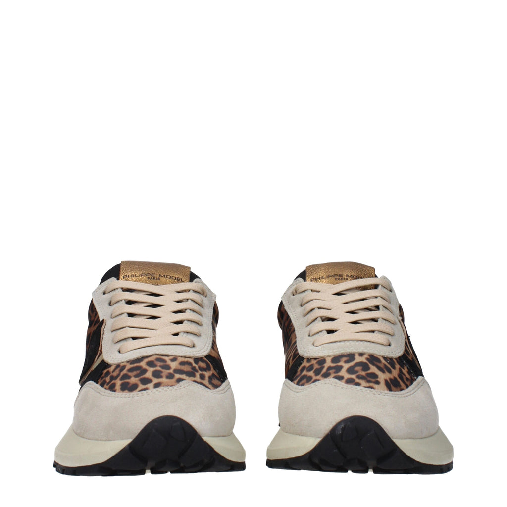 Brown Fabric Chunky Sneakers