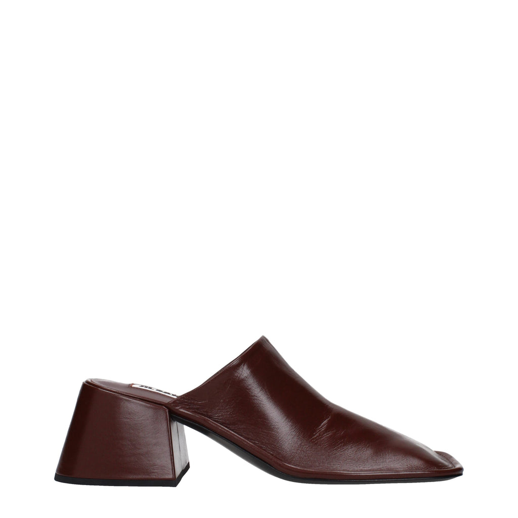 Red Leather Mules