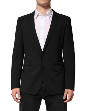 Black Wool Single Breasted Men Coat Blazer