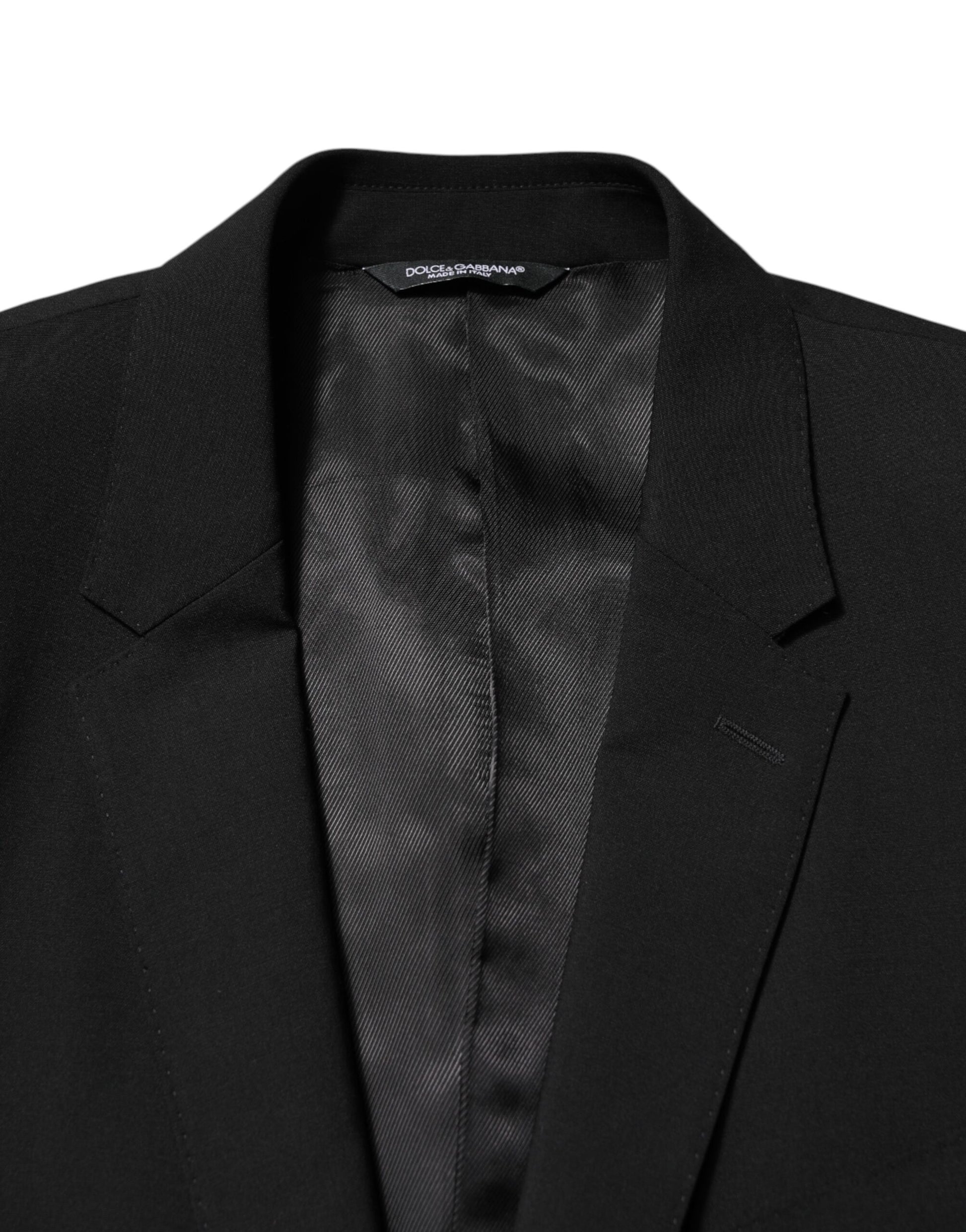 Black Wool Single Breasted Men Coat Blazer
