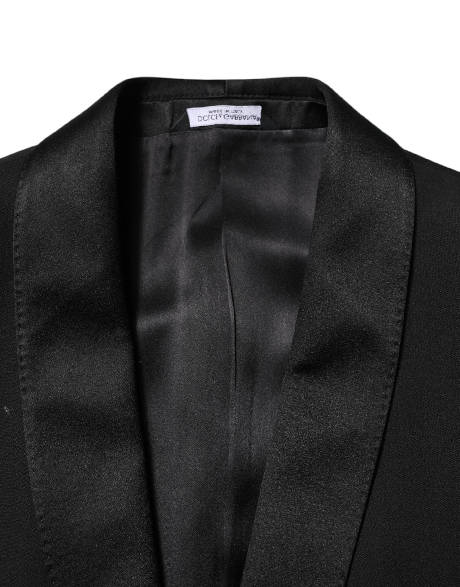 Dolce & Gabbana Black Wool 3 Piece Single Breasted Suit