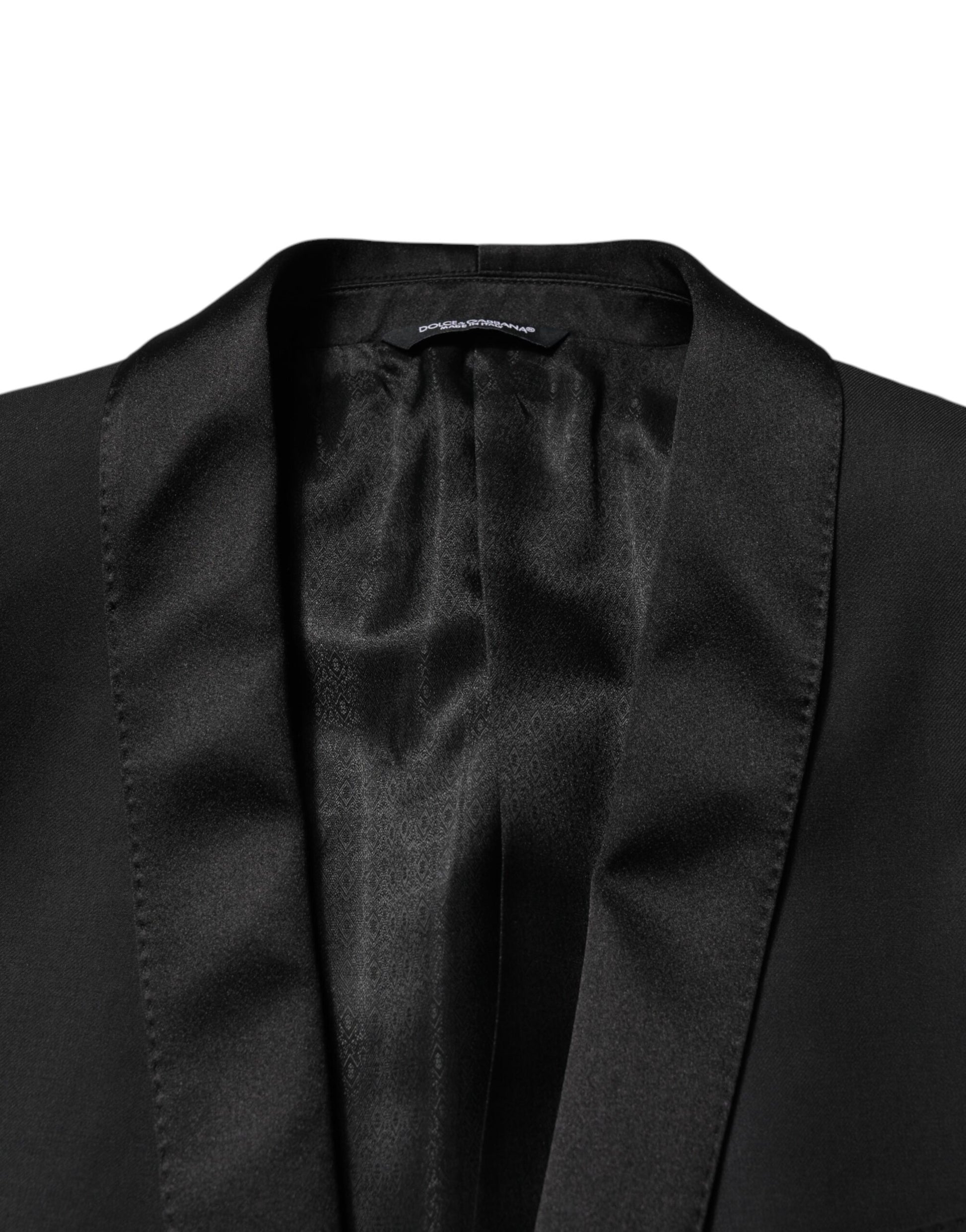 Dolce & Gabbana Black Wool Men Single Breasted 2 Piece Suit