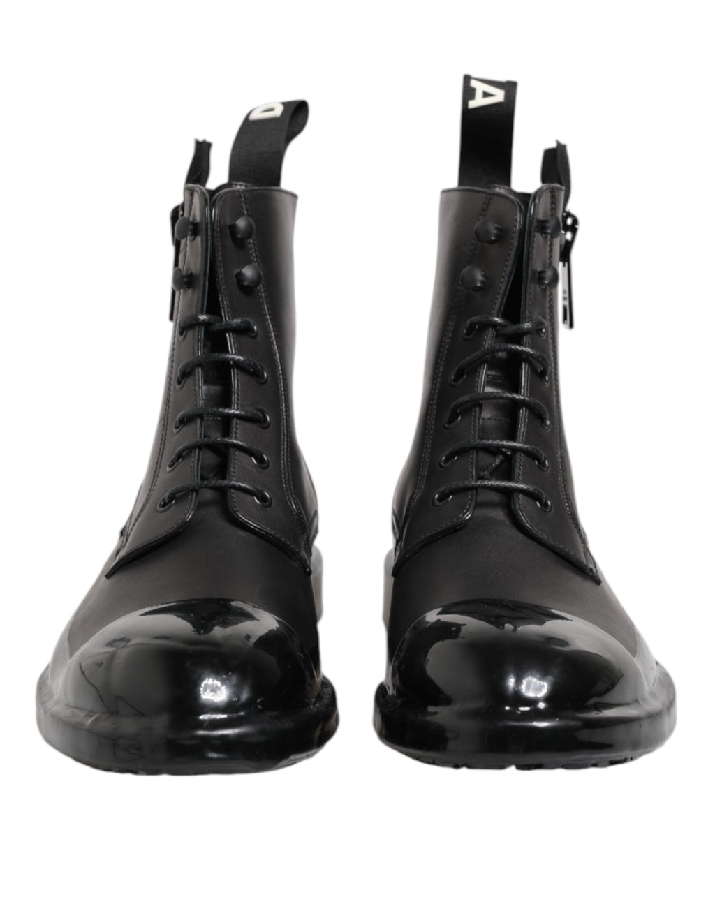 Brown Black Lace Up Mid Calf Men Boots Shoes