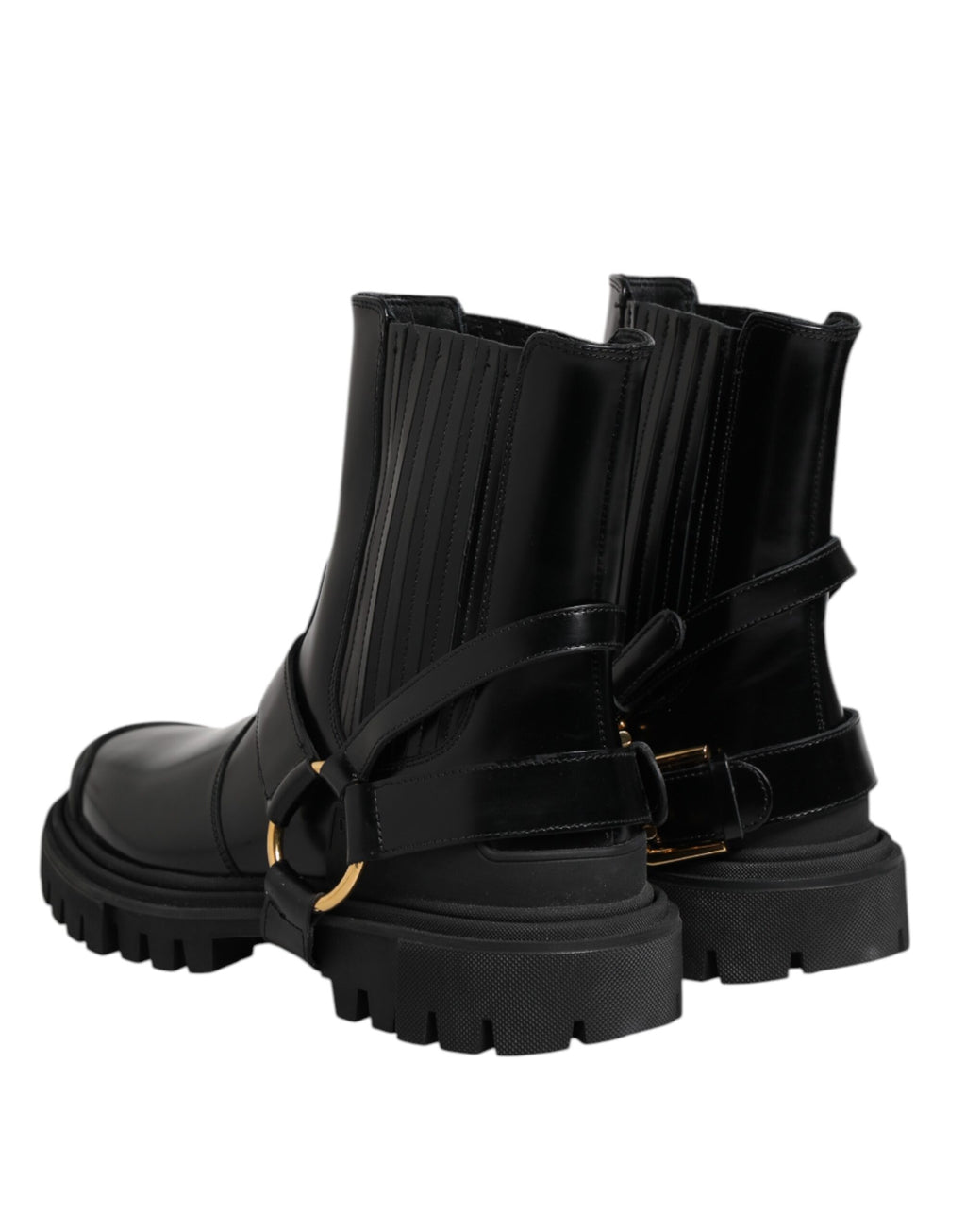 Black Leather Chelsea Men Short Boots Shoes