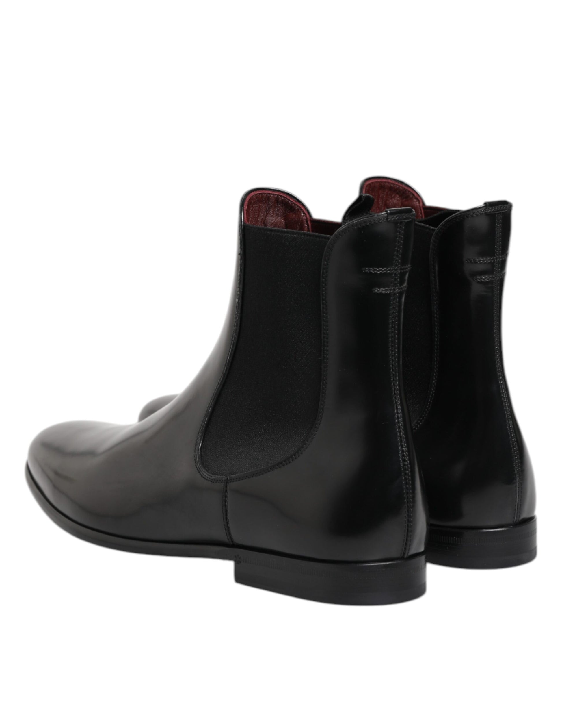 Dolce & Gabbana Black Chelsea Slip On Mid Calf Boots Shoes