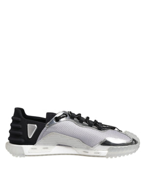 Silver Black Nylon NS1 Low Top Men Sneakers Shoes