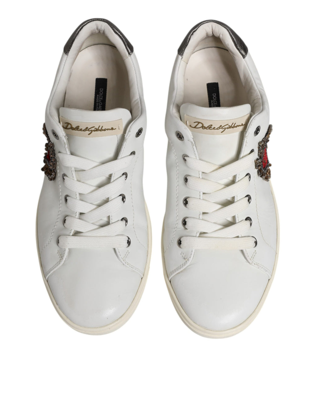 Weiß Silber Sacred Heart Männer Sneakers Schuhe