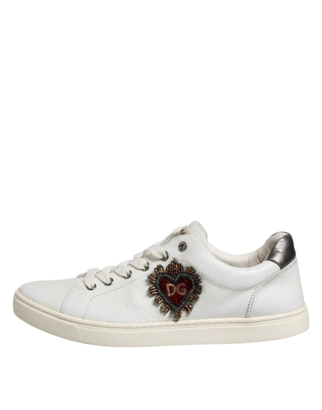 Weiß Silber Sacred Heart Männer Sneakers Schuhe