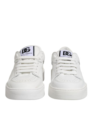 Weiße Miami Leder Low Top Sneakers Schuhe
