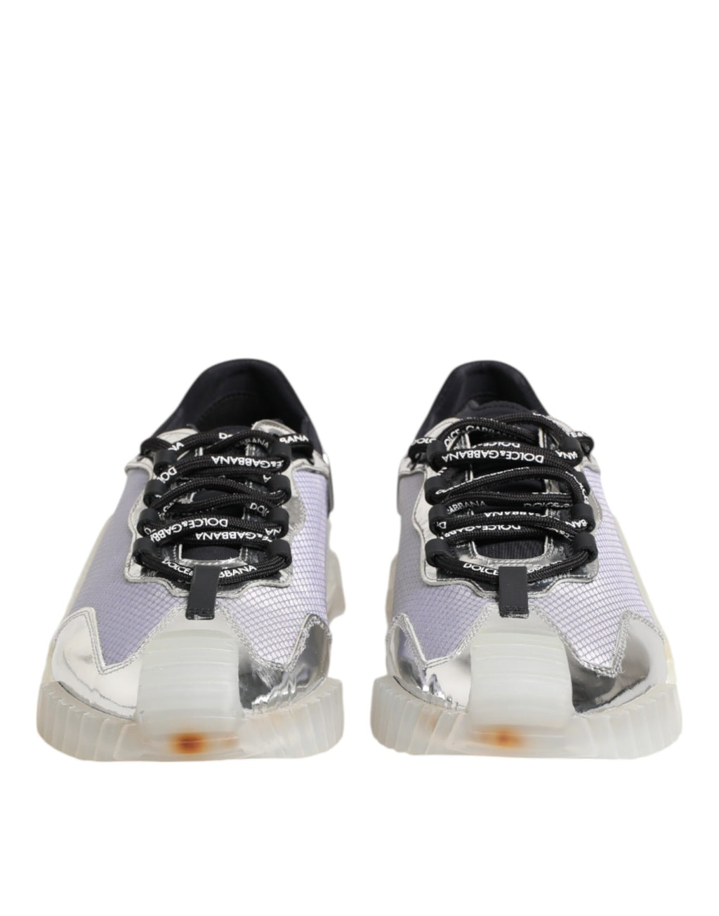 Silber Schwarz Nylon NS1 Low Top Sneakers Schuhe