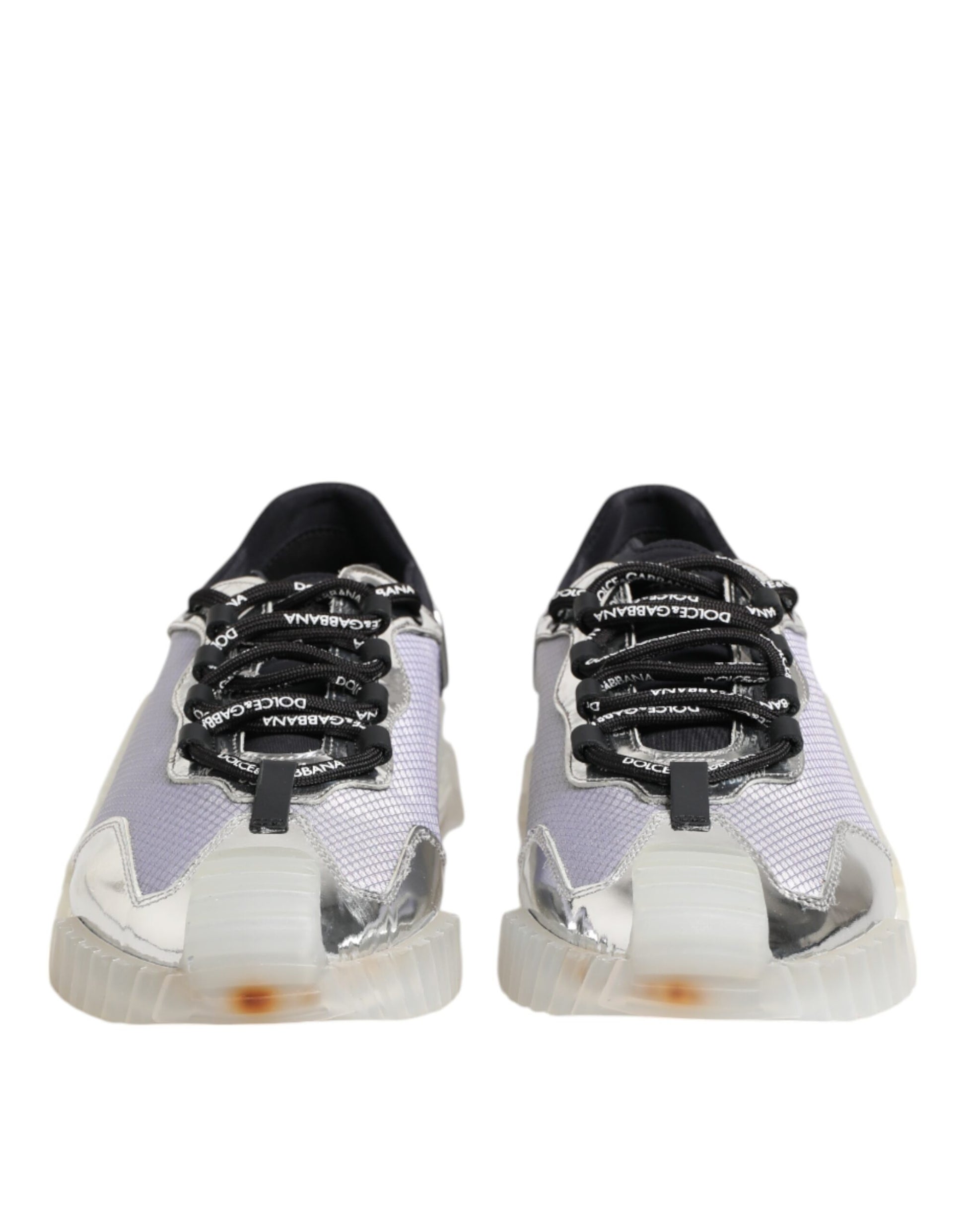 Silber Schwarz Nylon NS1 Low Top Sneakers Schuhe