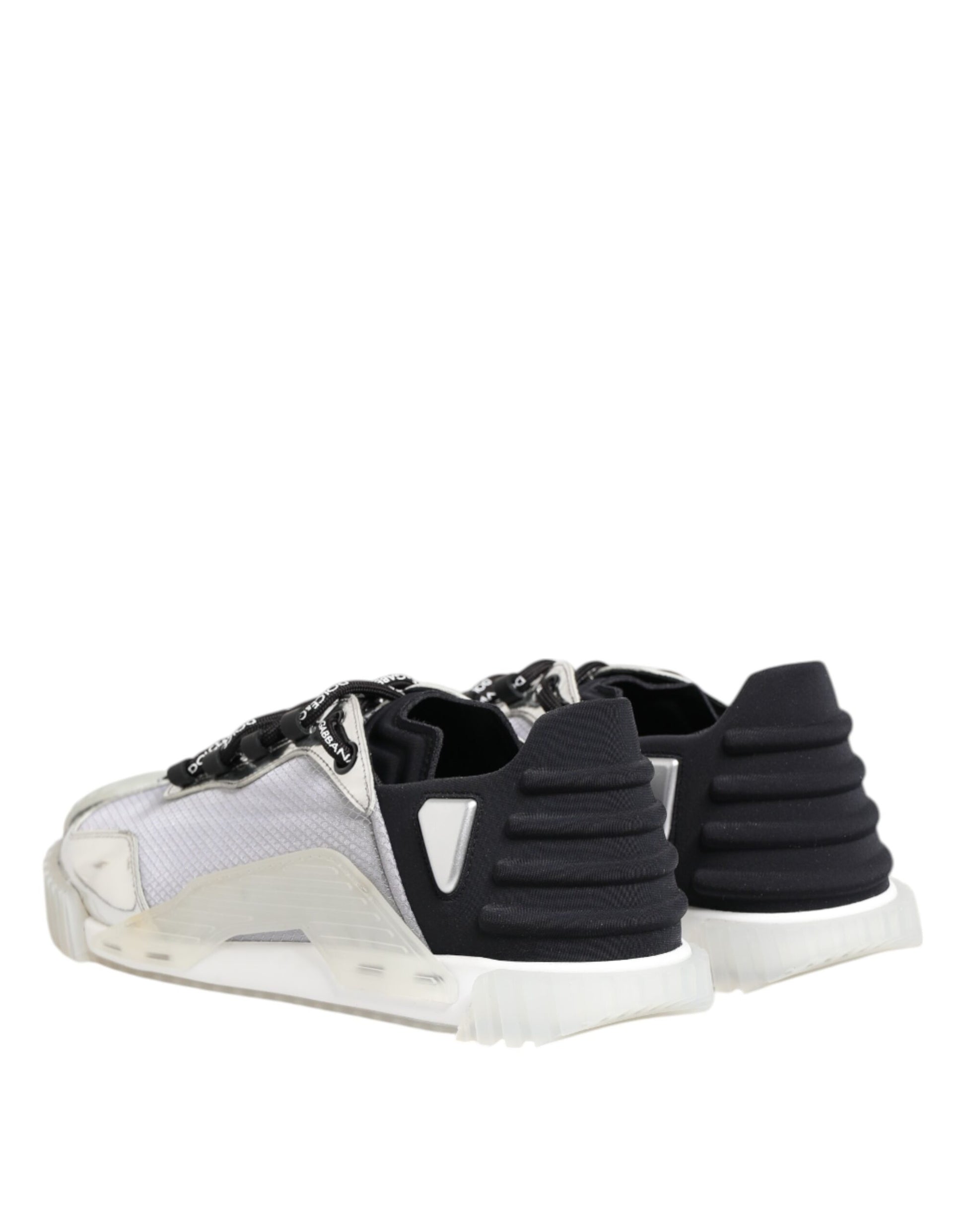 Silber Schwarz Nylon NS1 Low Top Sneakers Schuhe