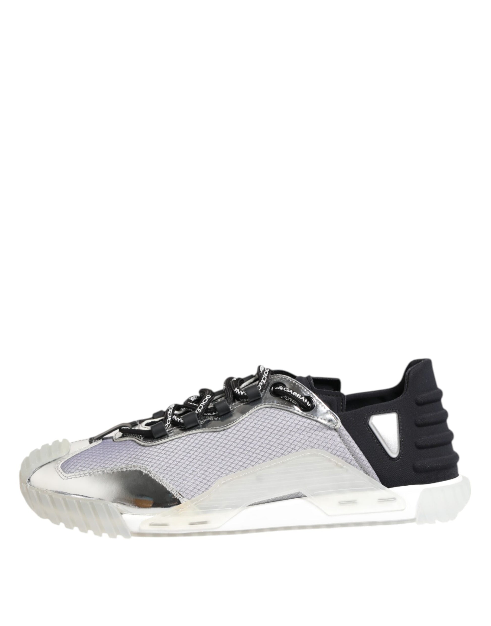 Silber Schwarz Nylon NS1 Low Top Sneakers Schuhe