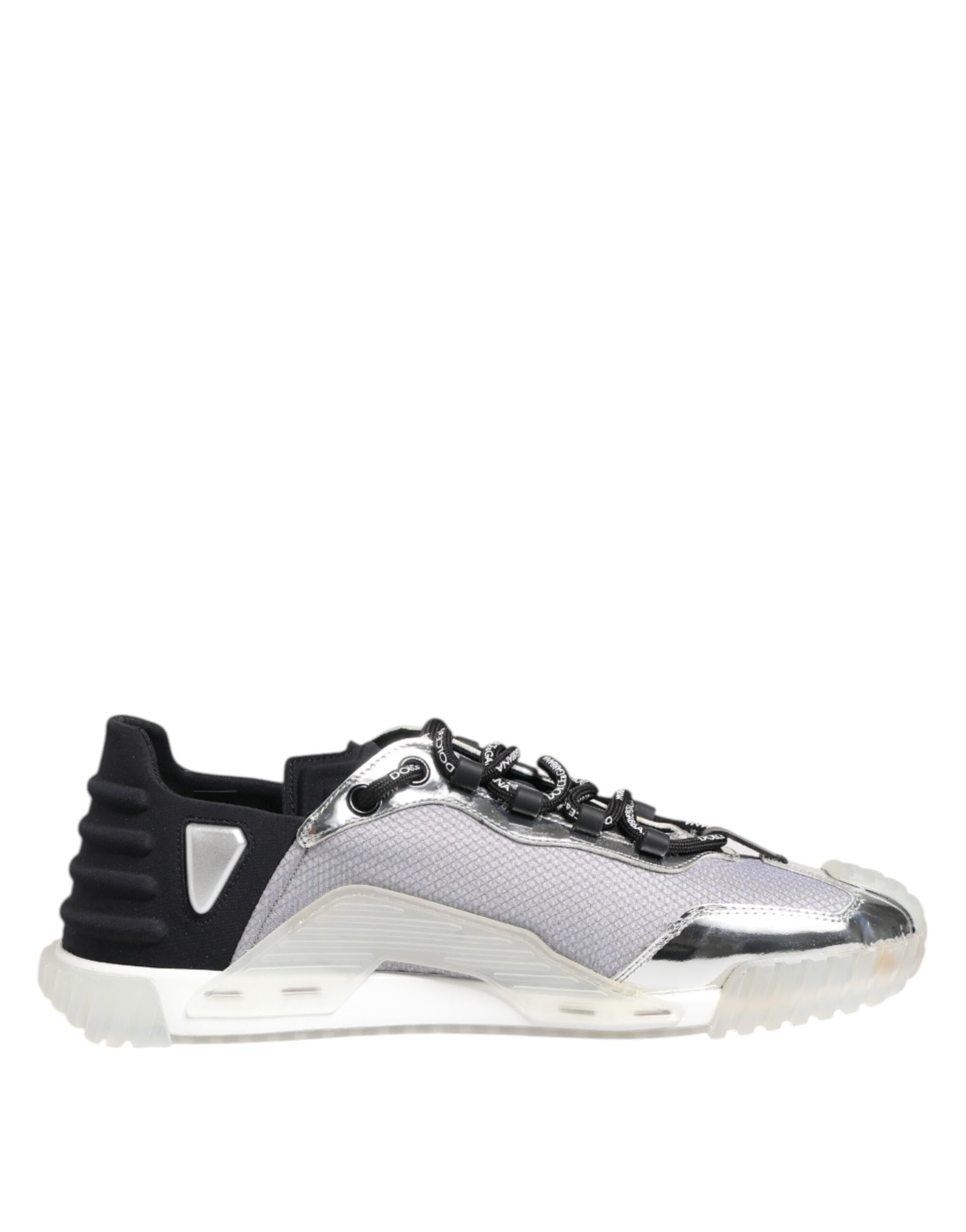 Silber Schwarz Nylon NS1 Low Top Sneakers Schuhe