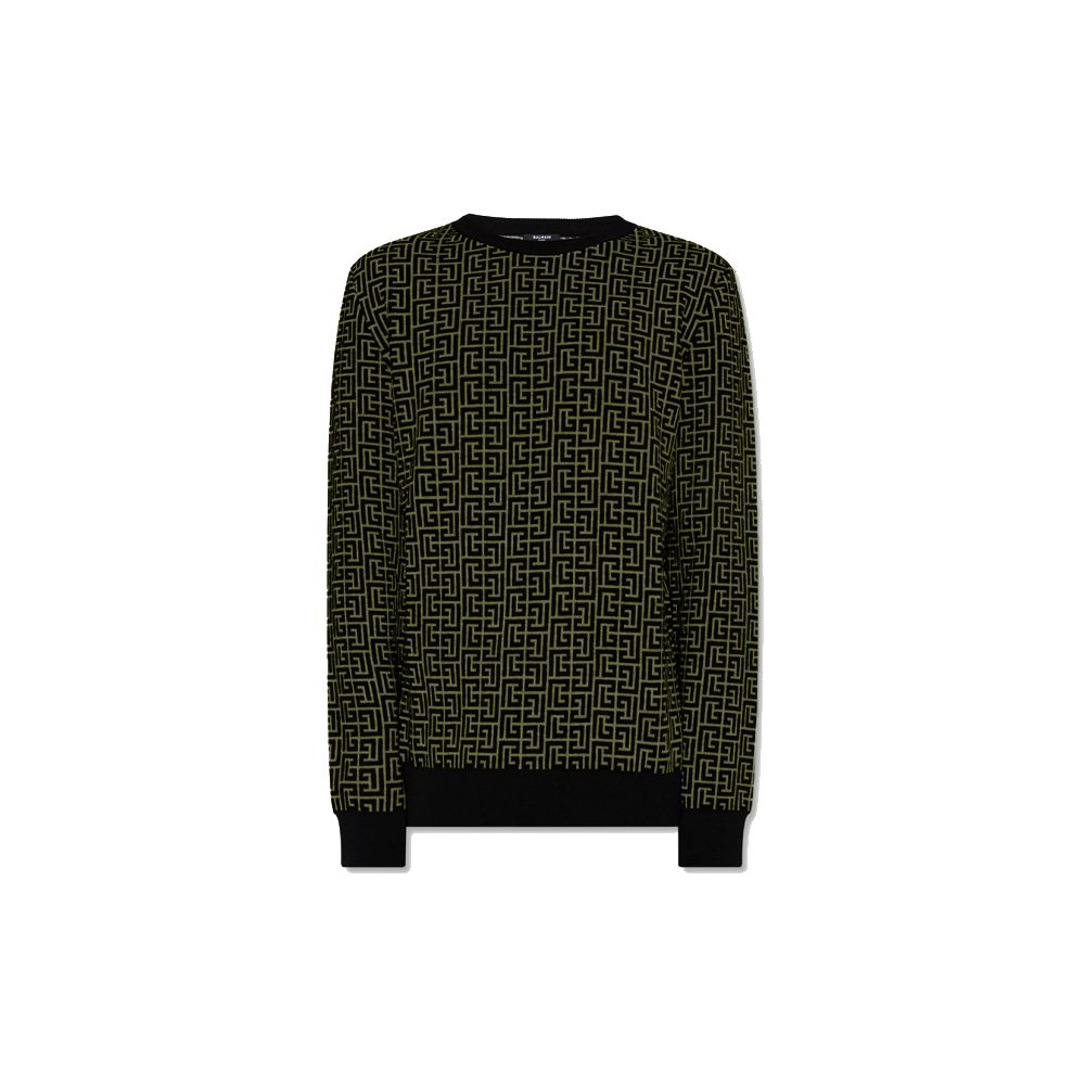 Grüner Wollpullover