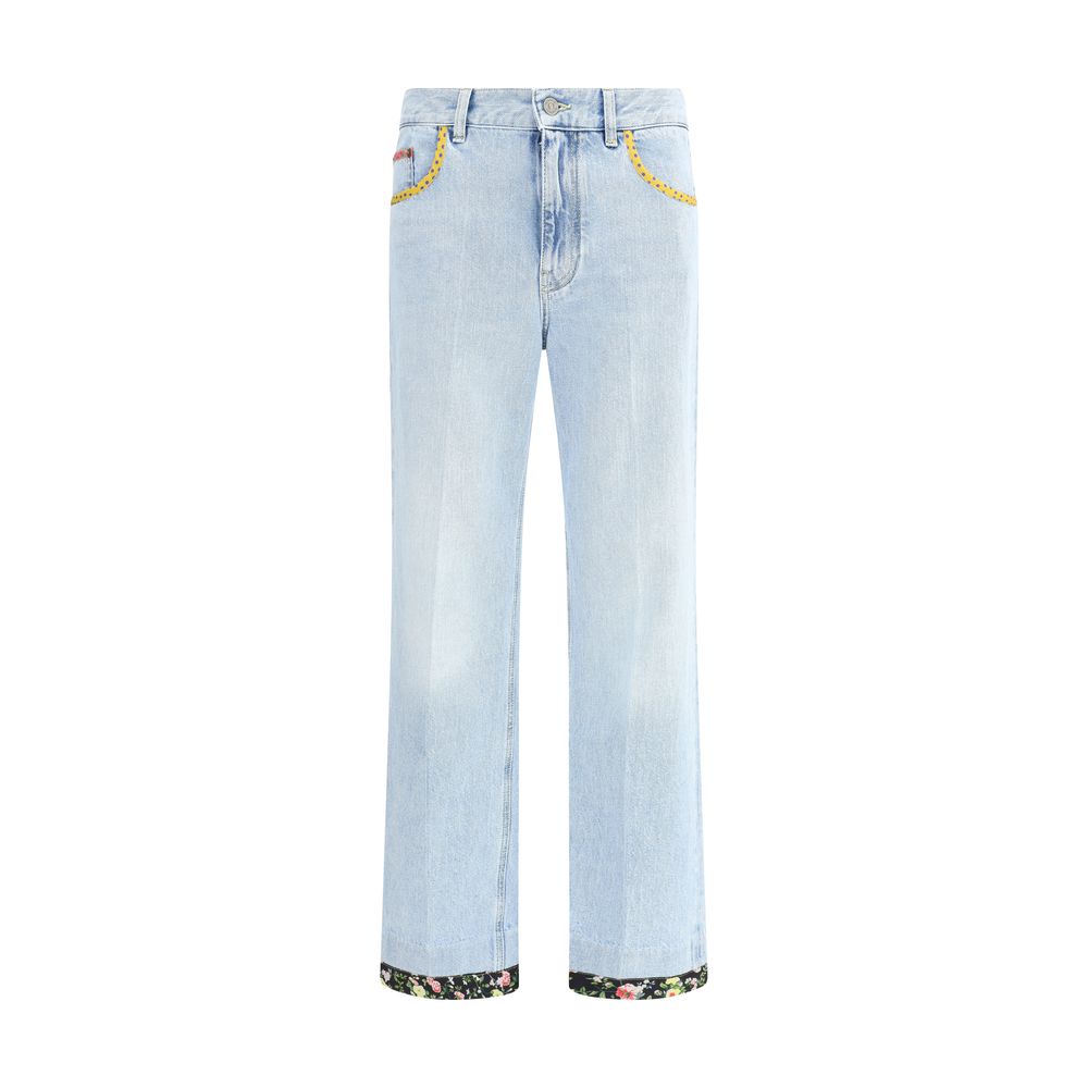 Jeans mit Blumenrand