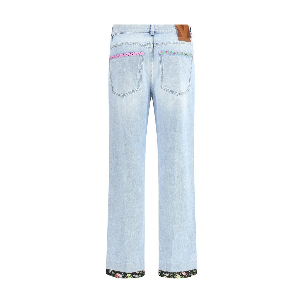 Jeans mit Blumenrand