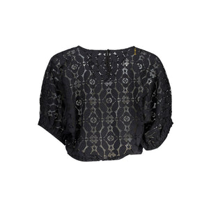 Black Polyester Tops & T-Shirt