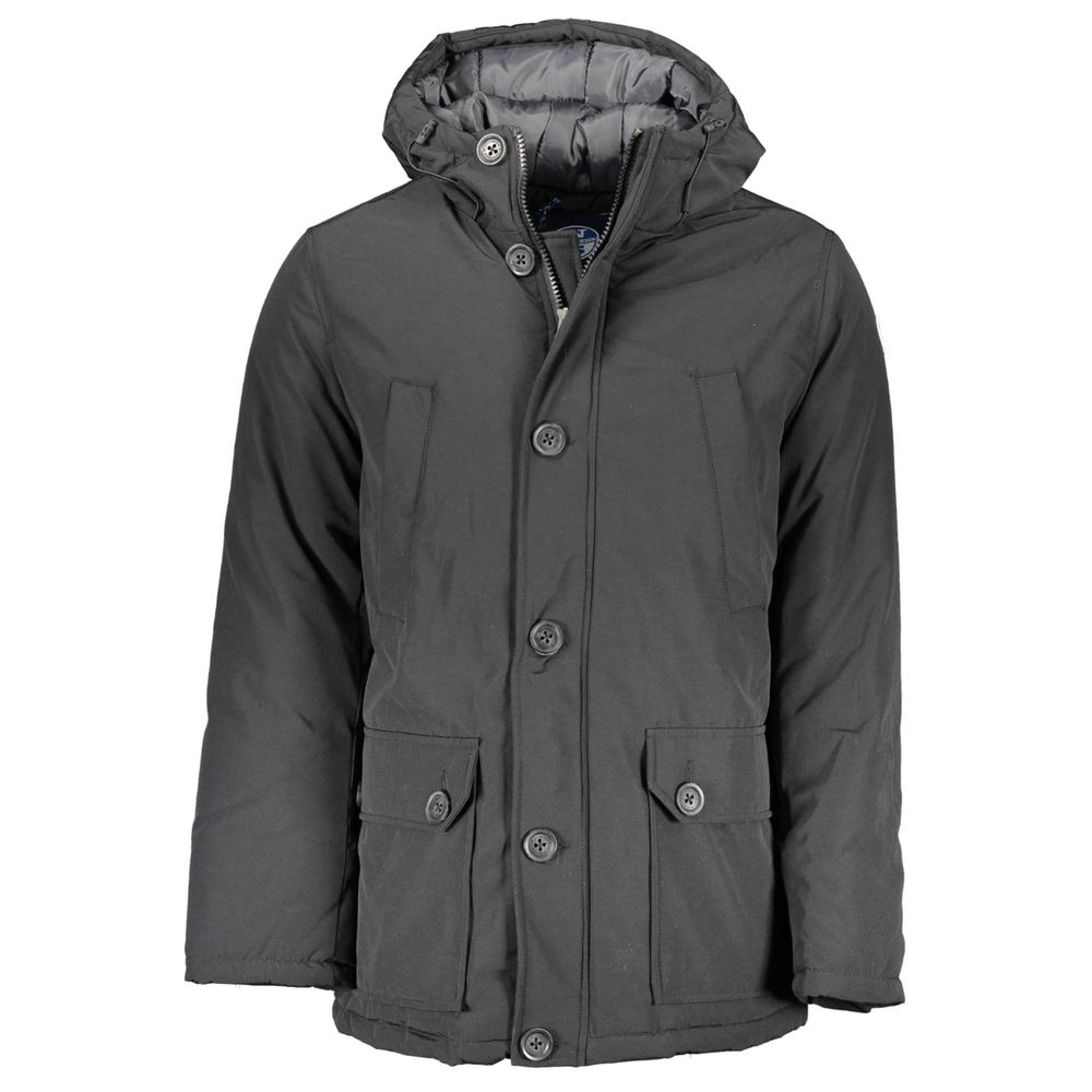 Schwarze Polyesterjacke