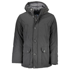 Schwarze Polyesterjacke