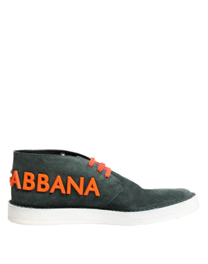 Dolce & Gabbana Green Derby Logo Casual Men Sneakers Shoes