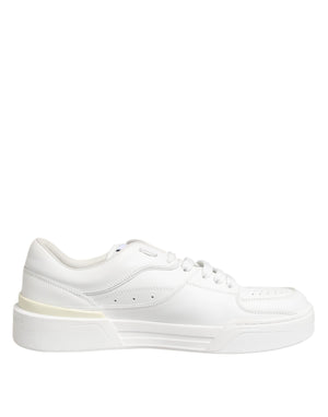 Weiße Miami Leder Low Top Sneakers Schuhe