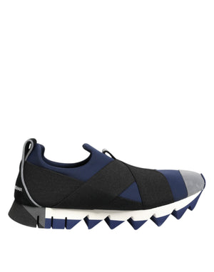 Blau Schwarz Slip On Low Top Herren Sneakers Schuhe