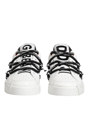 White Leather Lace Up Men Sneakers Shoes