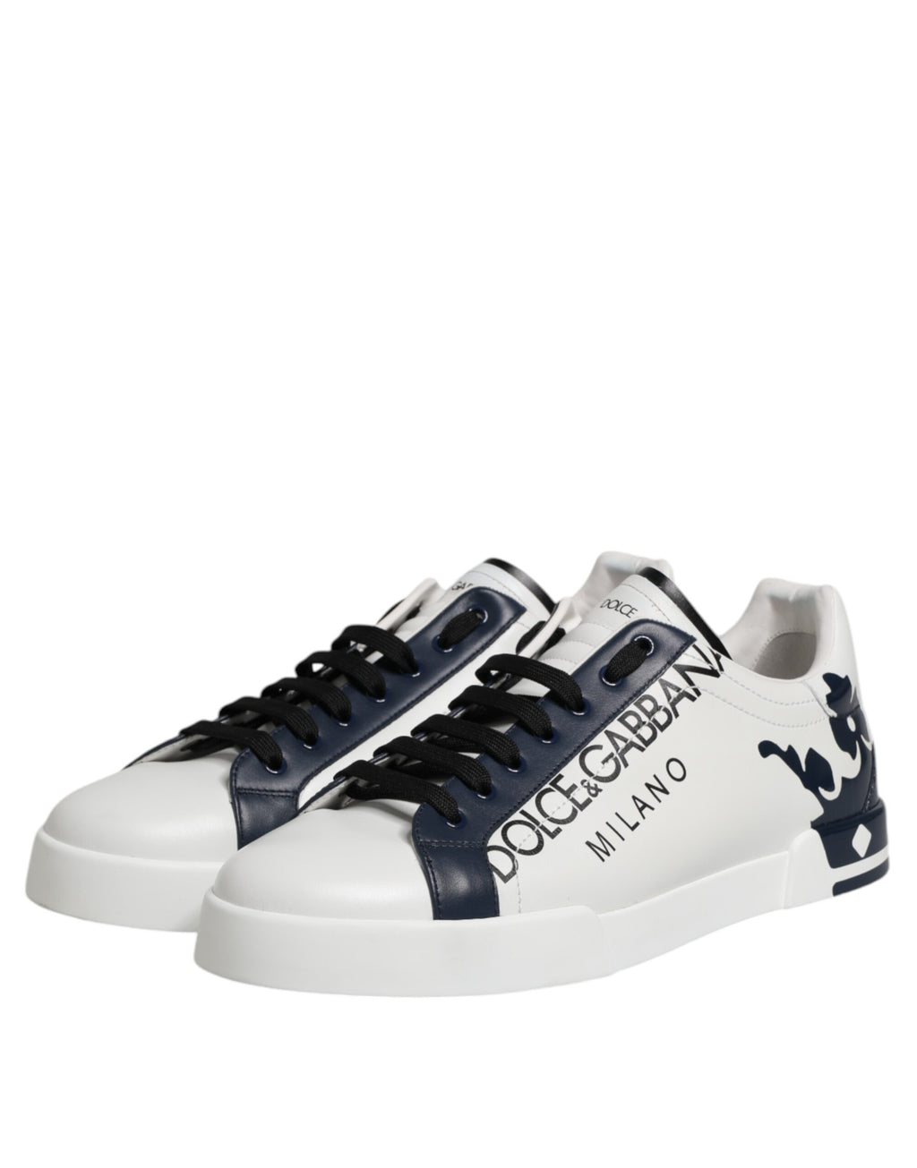 Weiß Blau Krone Low Top Sneakers Schuhe