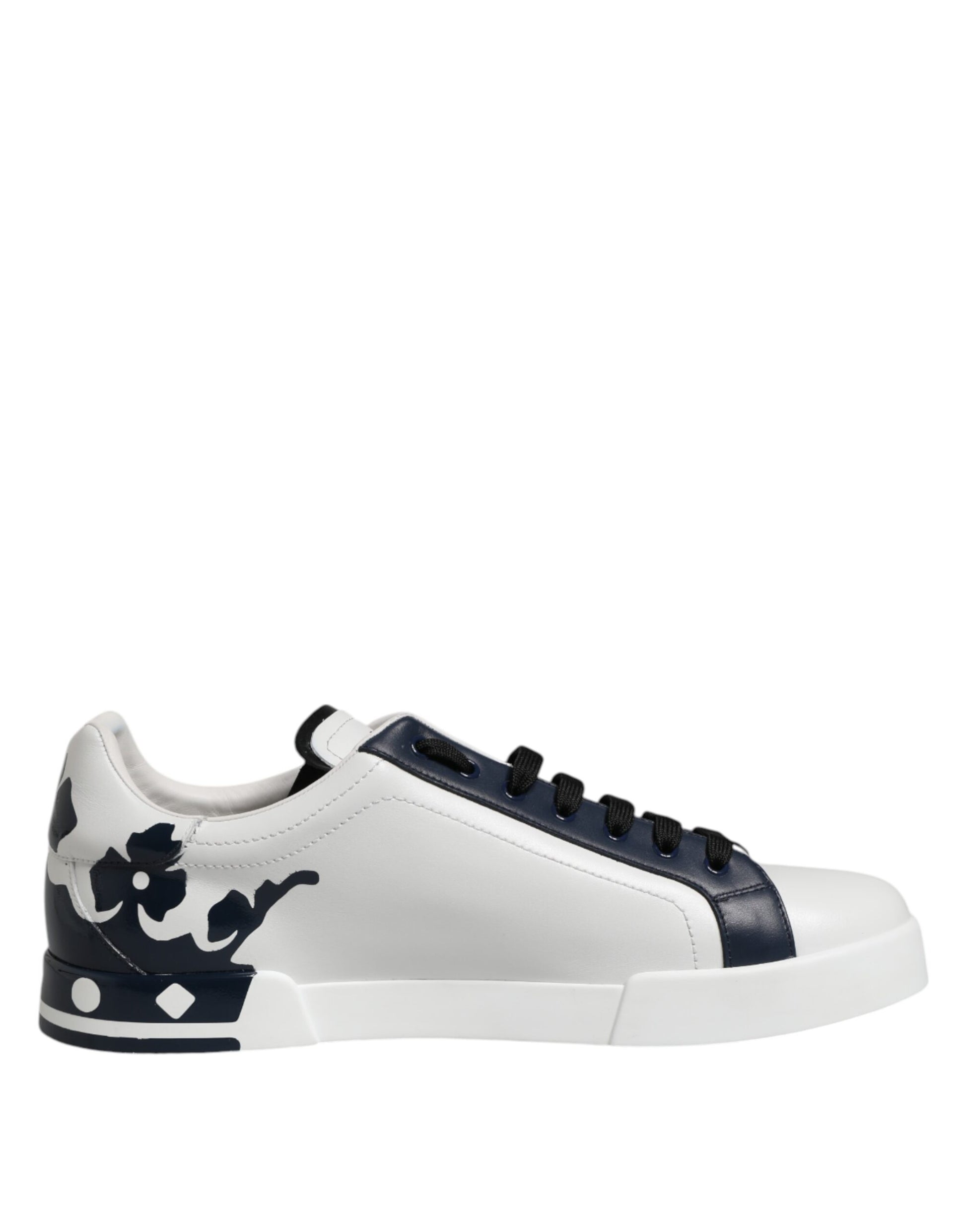 Weiß Blau Krone Low Top Sneakers Schuhe