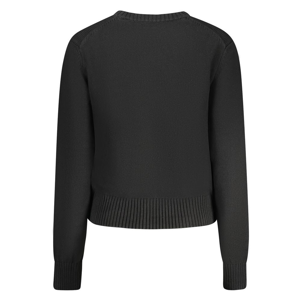 Schwarzer Baumwollpullover