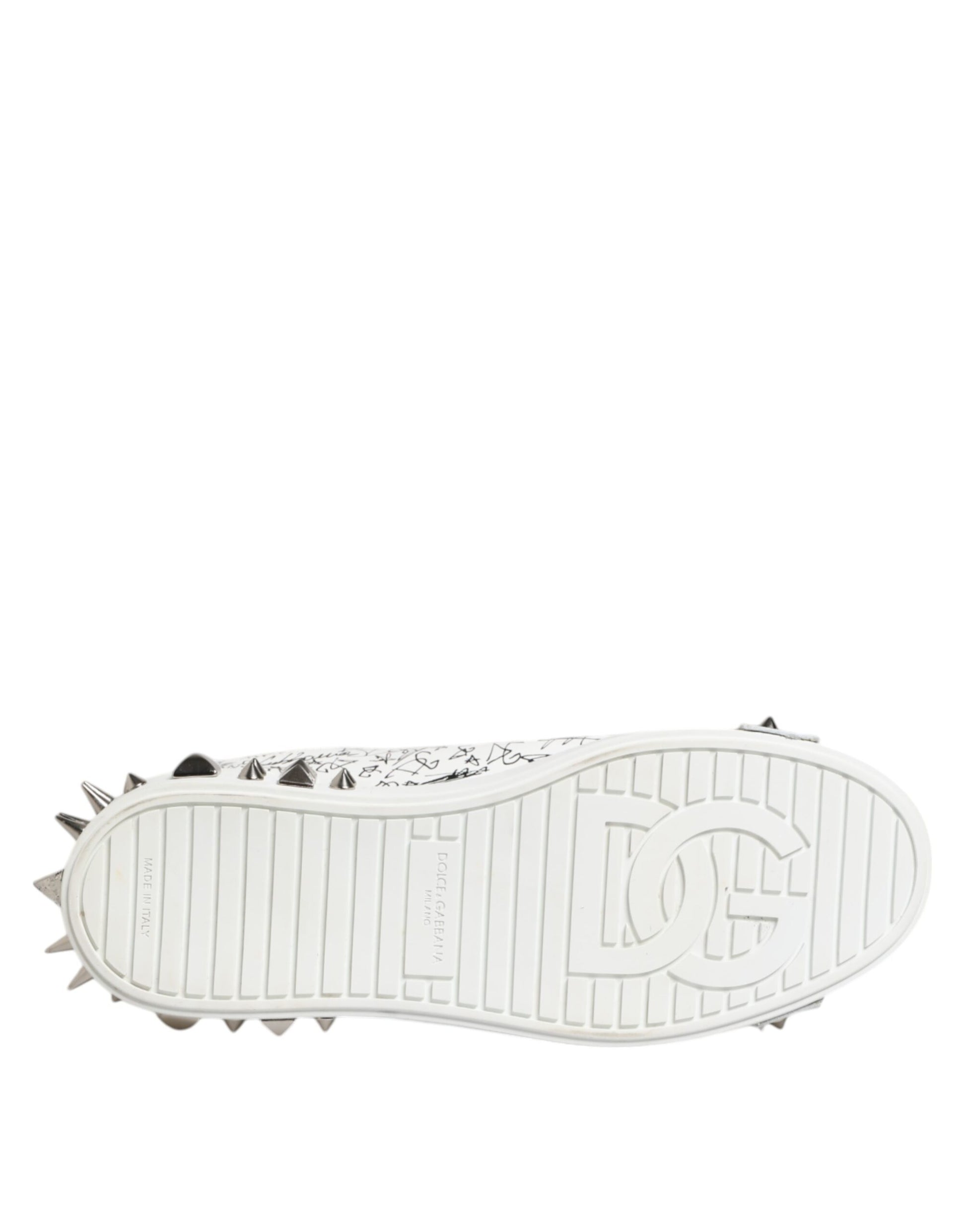 Weiße Portofino Stud Embellished Herren Sneakers Schuhe