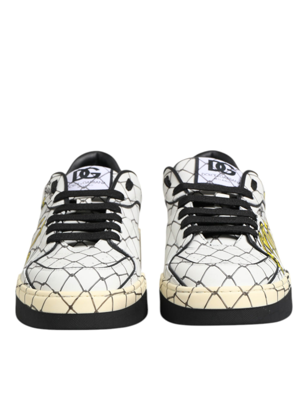 White Logo Print Low Top Men Sneakers Shoes