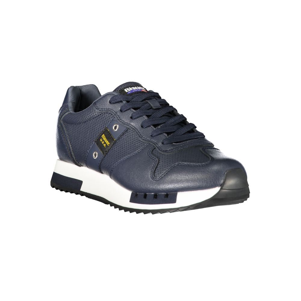 Blaue Leder Herren Sneaker