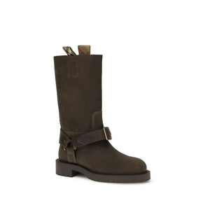 Wildleder-Sattelstiefeletten
