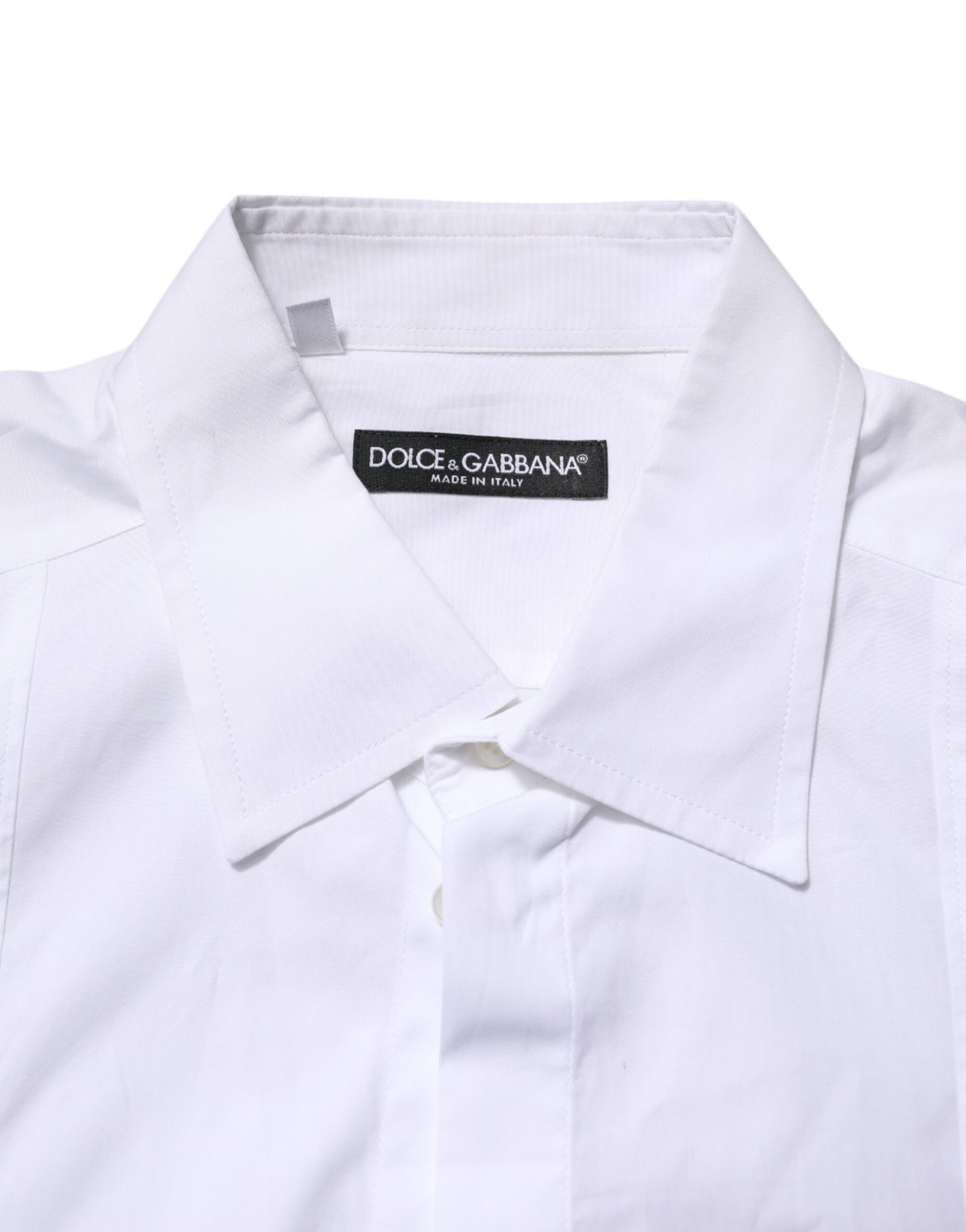 Dolce & Gabbana White Poplin Cotton Formal Men Dress Shirt
